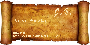 Janki Veszta névjegykártya